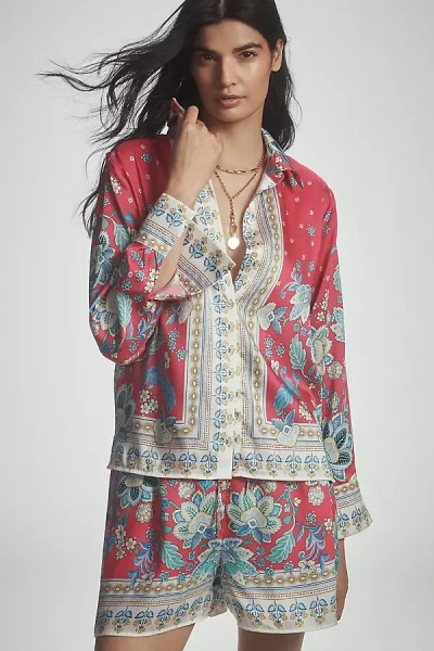 Maeve Long-sleeve Scarf Blouse In Multi