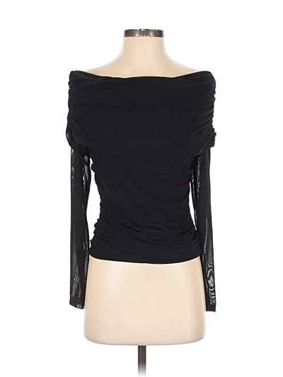 Maeve Long Sleeve Top Black One Shoulder Neckline Tops