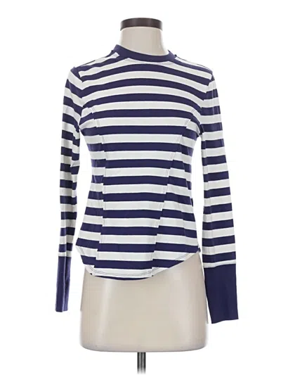 Pre-owned Maeve Long Sleeve Top Blue Turtleneck Tops