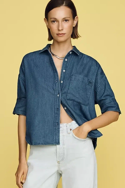 Maeve Mabel Boxy Denim Shirt By  Top In Blue