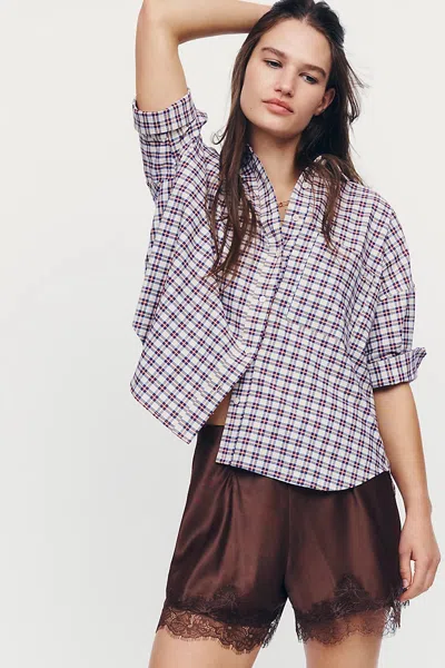 Maeve Mabel Boxy Oxford Shirt Top In Multi