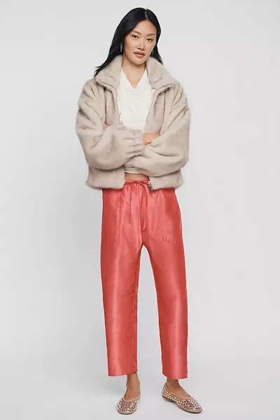 Maeve Marnie Taffeta Tapered Pants In Pink