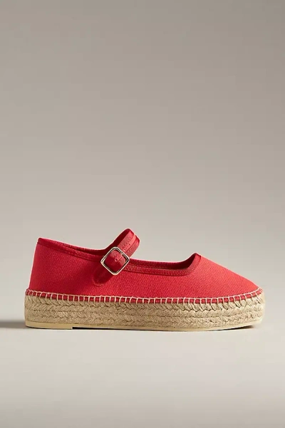Maeve Mary Jane Espadrille Flats In Red