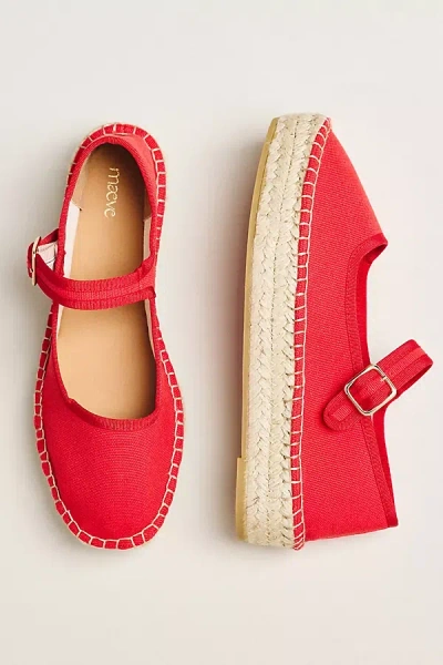 Maeve Mary Jane Espadrille Flats In Red