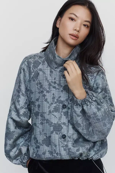 Maeve Menswear Funnel Neck Jacket In Gray