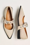 Maeve @merricksart X  Pointed-toe Moto Mary Jane Flats In Gold