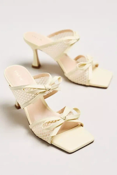 Maeve Mesh Double-bow Open-toe Heels In White