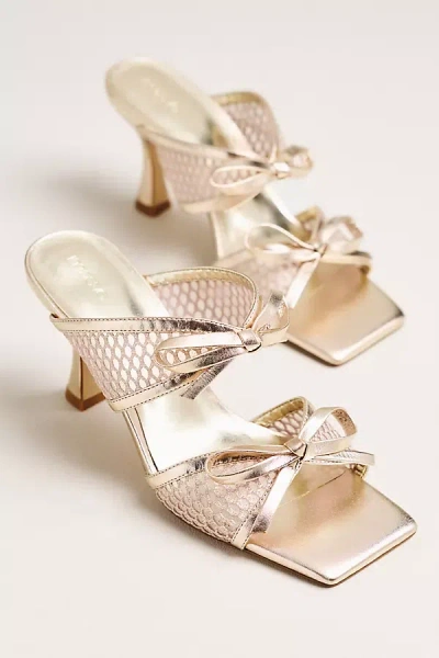 Maeve Mesh Double-bow Open-toe Heels In Transparent