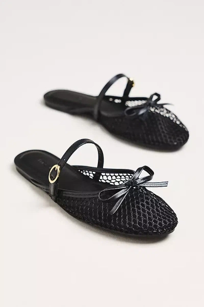 Maeve Mesh Mules In Black