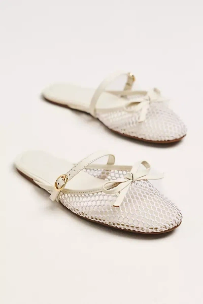 Maeve Mesh Mules In White
