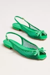 Maeve Mesh Slingback Flats In Green