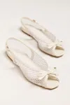Maeve Mesh Slingback Flats In White