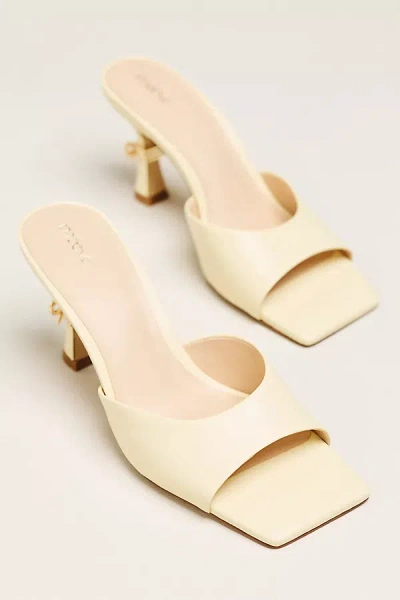 Maeve Metal Bow Open-toe Mule Heels In Multi