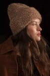 Maeve Metallic Tinsel Beanie In Brown