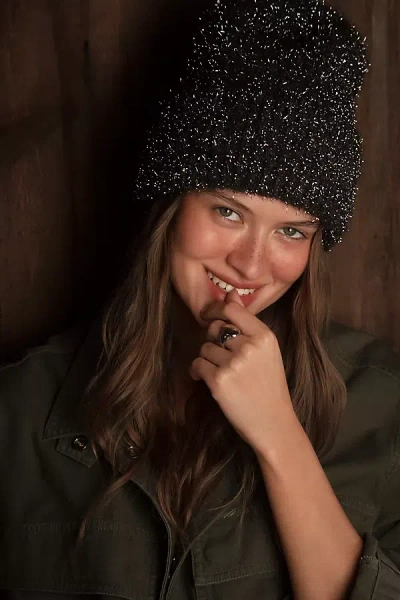 Maeve Metallic Tinsel Beanie In Multi