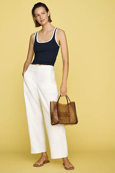 Maeve Mid-rise Tapered Jeans In White