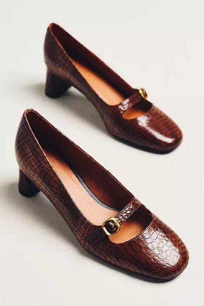 Maeve Mini Buckle Pumps In Brown