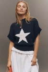 Maeve Mock-neck Extended Shoulder Knit Sweater Vest