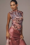Maeve Mock-neck Mesh Muscle Top In Multi