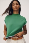 Maeve Mock-neck Shell Tee In Green