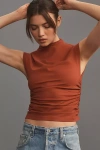 Maeve Mock-neck Muscle Tank Top In Pink