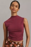 Maeve Mock-neck Shell Top In Purple