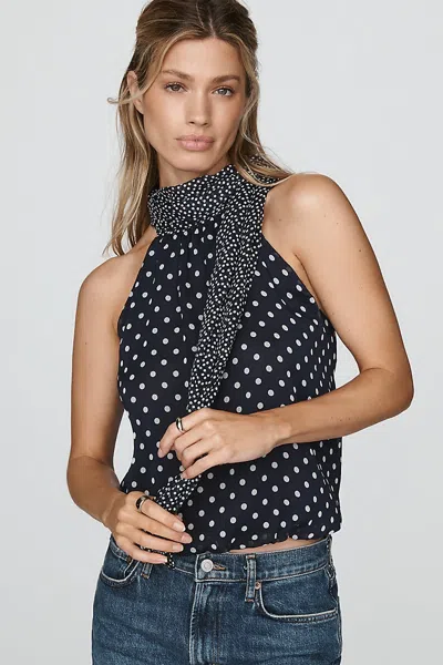 Maeve Mock-neck Bubble Top In Black