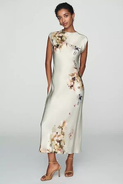 Maeve Mock-neck Midi Slip Dress In Multicolor