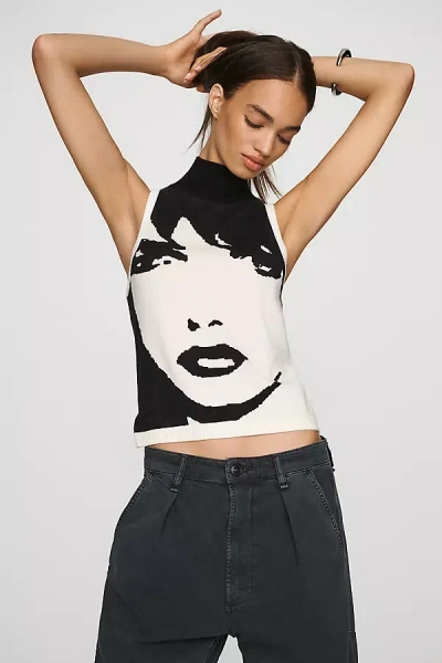 Maeve Mock-neck Sweater Tank Top In Black