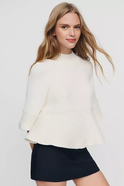 Maeve Mock-neck Swing Sweater In White