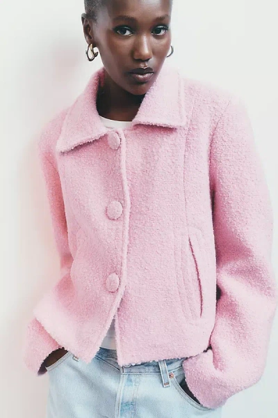 Maeve Mod Wool Blend Jacket In Pink