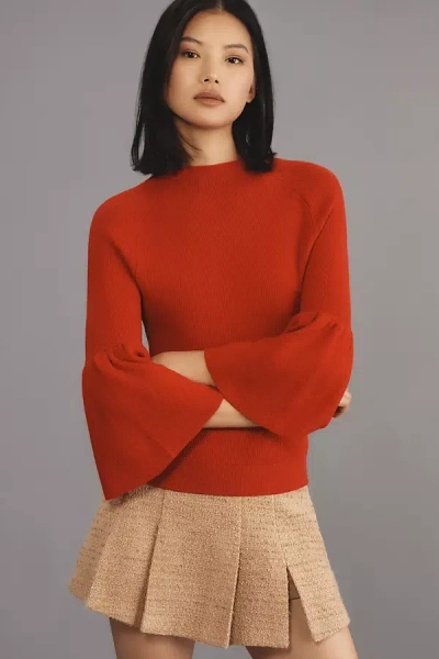 Maeve Modern Flute Sweater In Multicolor