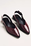 Maeve Moto Pointed-toe Slingback Flats In Burgundy