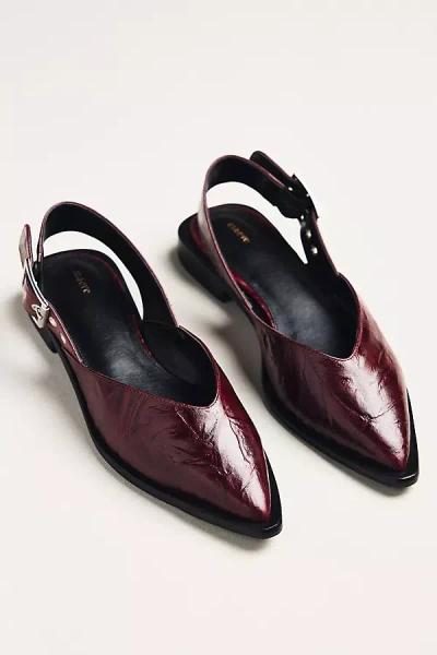 Maeve Moto Pointed-toe Slingback Flats In Red
