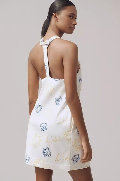 Maeve Nephthys Illustrated! Sleeveless Square-neck Shift Mini Dress