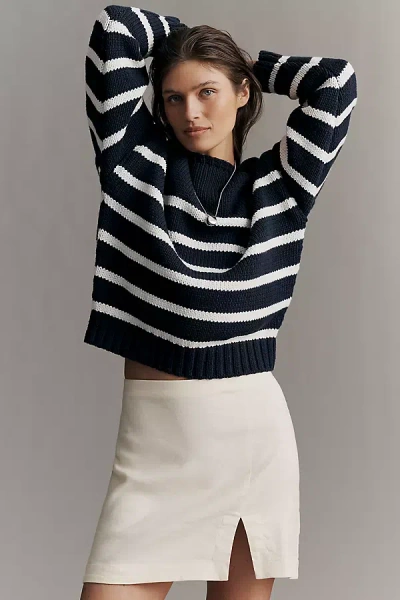 Maeve Notched Mini Skirt In Black