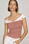 Maeve Off-shoulder Collared Top In Multi