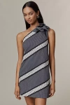 Maeve One-shoulder Embellished Mini Dress In Black