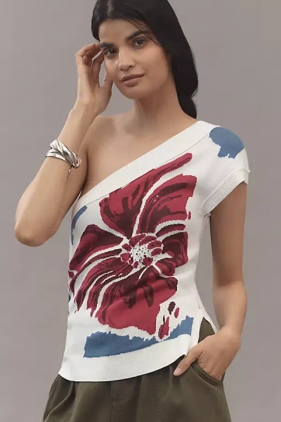 Maeve One-shoulder Sweater Tank Top In Multicolor