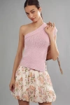 Maeve One-shoulder Sweater Tank Top In Purple