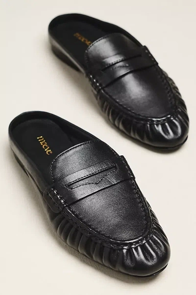 Maeve Open-back Leather Loafers In Black