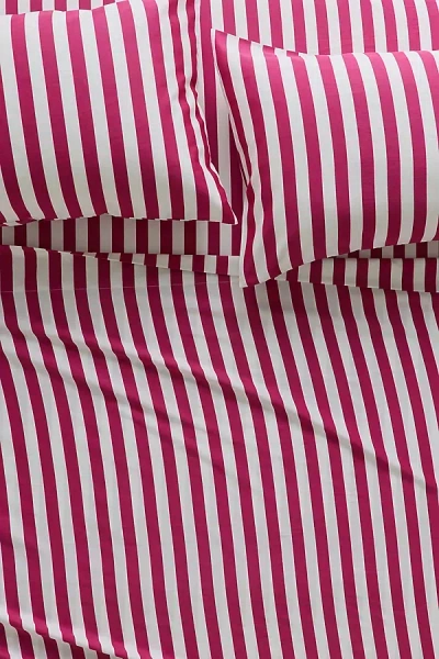 Maeve Organic Cotton Sateen Printed Sheet Set By  In Pink