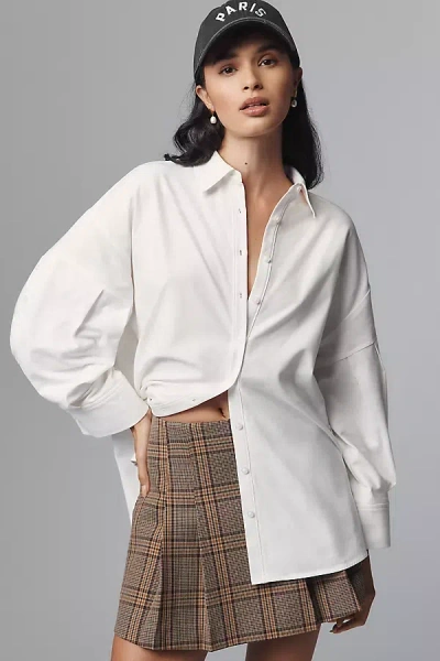 Maeve Oversized Buttondown Shirt In White