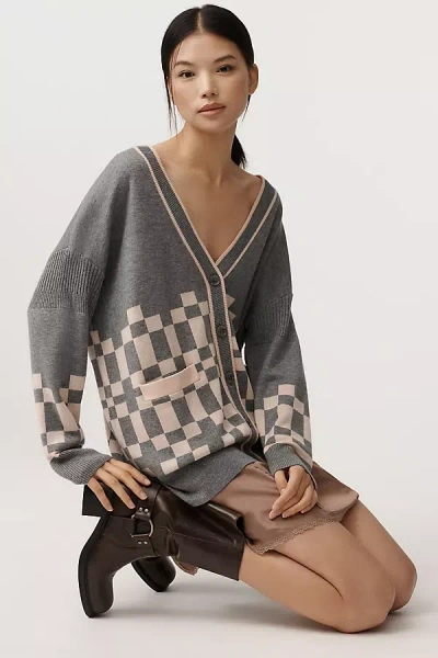 Maeve Oversized Cardigan Sweater In Gray