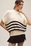 Maeve Oversized Short-sleeve Sweater In Black