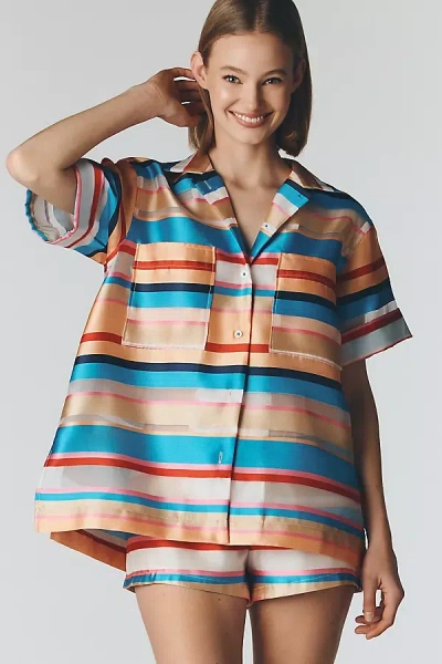 Maeve Oversized Stripe Shirt In Multi