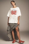 Maeve Oversized Twofer Graphic T-shirt Midi Dress In White