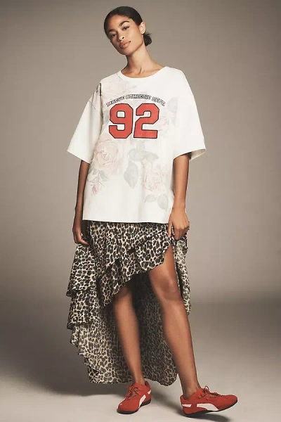 Maeve Oversized Twofer Graphic T-shirt Midi Dress In Multi