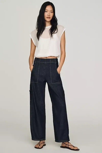 Maeve Painters Mid-rise Tapered Jeans In Blue
