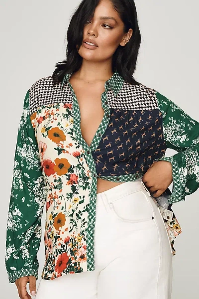 Maeve Paz Buttondown Shirt By  In Green